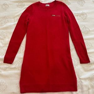 wallace red sweater dress, size small